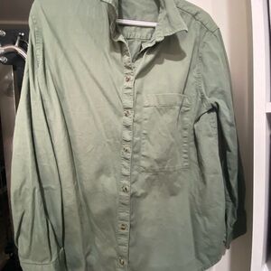 Aerie Green Collared Shirt Medium